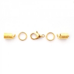 Набор фурнитуры для колье из шнурка, цвет золото (Set-002-1)