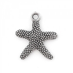 300925 Подвеска двухстороняя Морская звезда, античное серебро